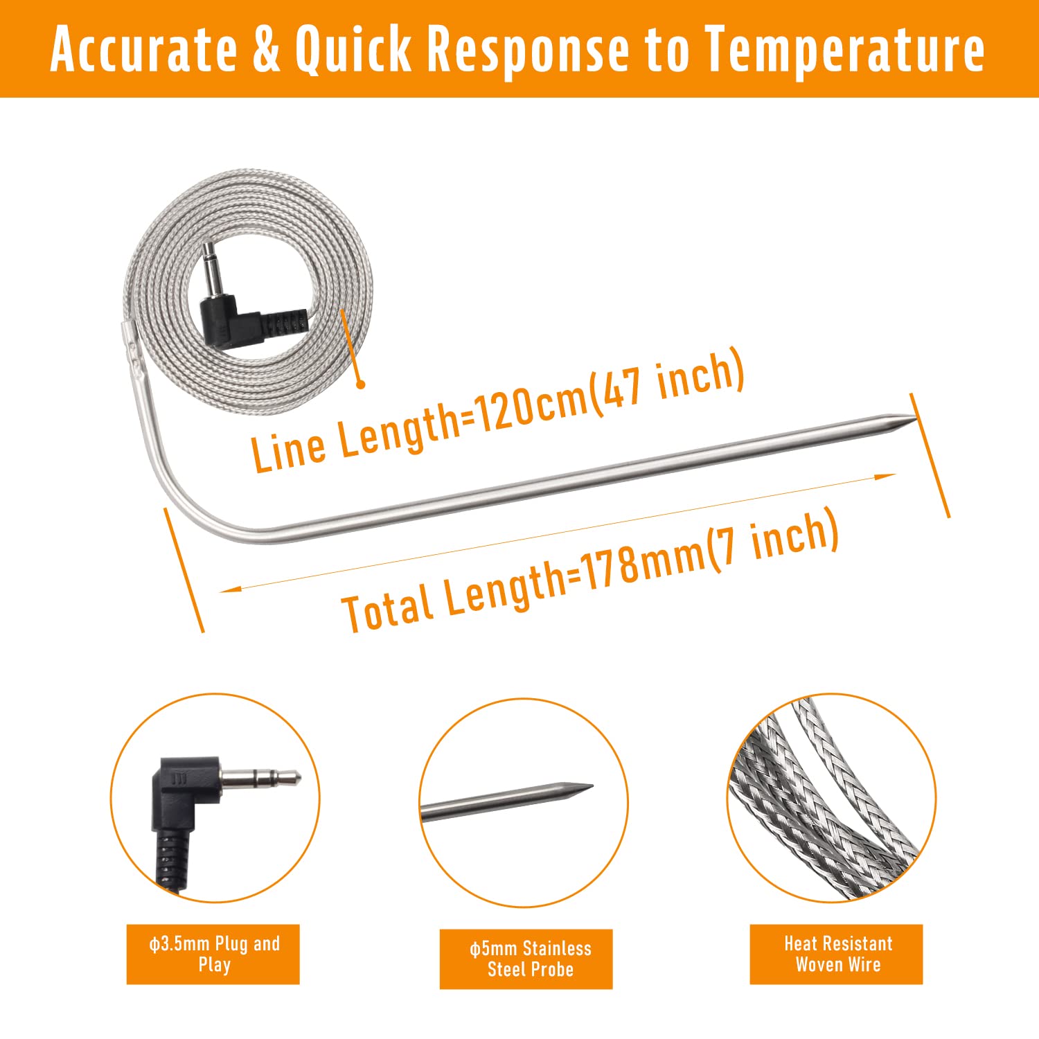 Upgrade Digital Thermostat Control Board Replacement Parts Kit Compatible with Pit Boss Pellet Grill Smoker PB700,340,440,820, Include Meat Probe, Temperure Sensor Probe, Igniter Hot Rod and Fuse