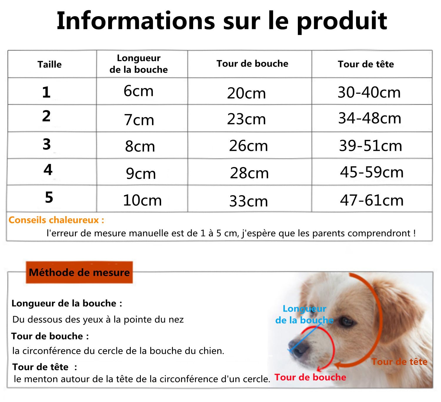 LATRAT Muselière pour Chien, Empêche Les Morsures, Museau d'Entraînement Respirant pour Petits,Moyens Et Grands Chiens, Taille 3