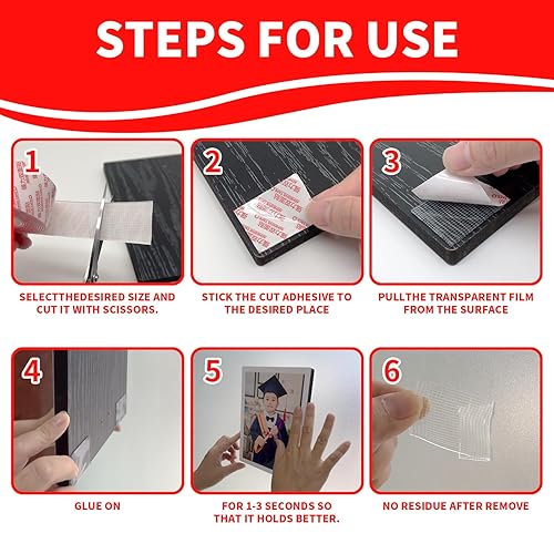 Miniatura 4 de SANKEMU Cinta adhesiva de doble cara fácil de cortar resistente con malla (1.18 pulgadas x 9.85 pies), cinta de montaje fuerte de dos caras, cinta