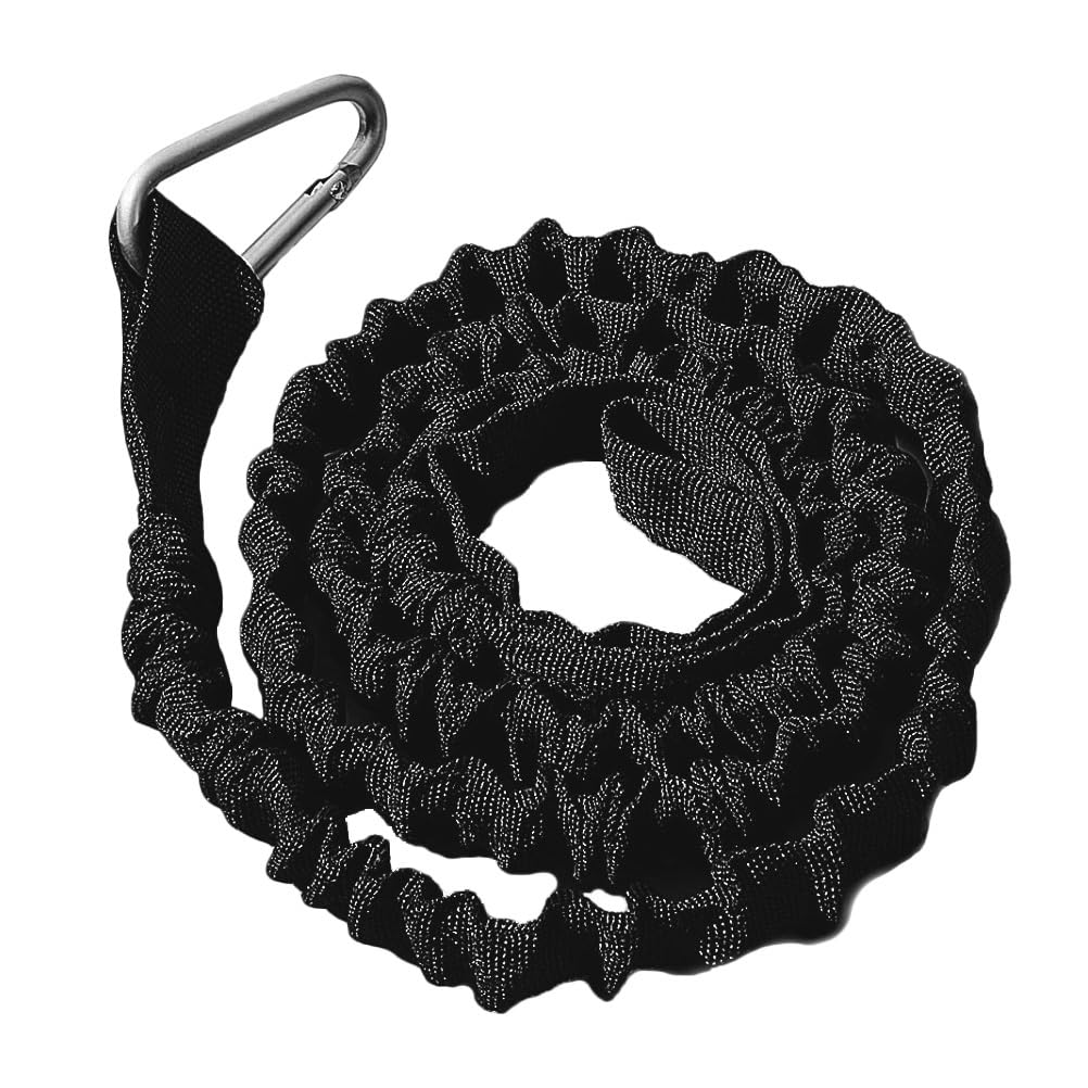 Toddmomy Kayak Paddle Safety Leash, Black, Round, Male, Outdoor Enthusiasts, Fishermen, Silver,Black, 95x1.5cm