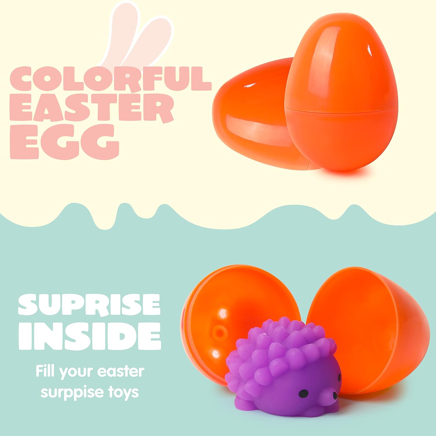 JOYIN 24 Pcs Easter Prefilled Eggs with Mochi Squishy Toys, Kawaii Stress Reliever Squishy Toy for Easter Theme Egg Hunt, Kids Party Favor, Basket Stuffers Filler, Classroom Prize Supplies