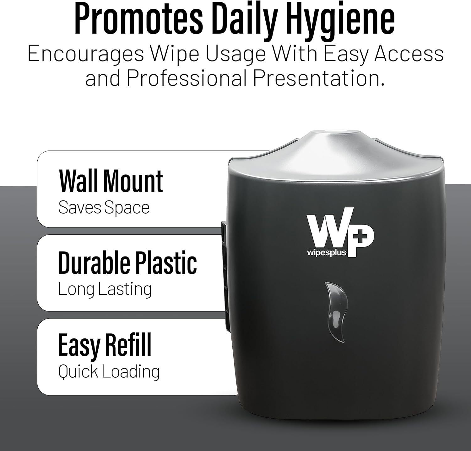 WIPESPLUS Wall Mounted Wipe Dispenser, Wet Wipes Holder, for WipesPlus Refill Bags with Lock for Supermarkets, Retail, and Business, Plastic, 13.5 Inches, Black image 5