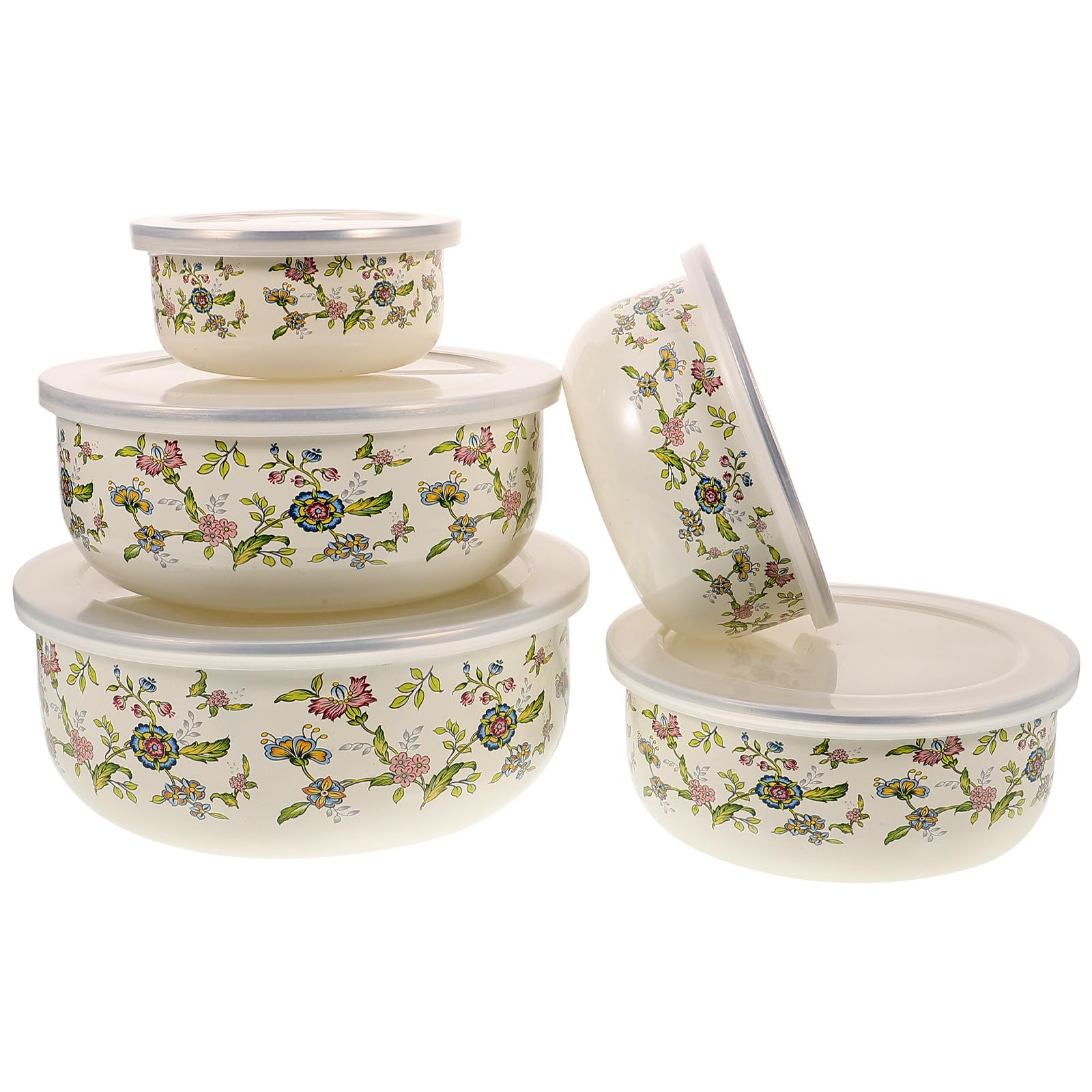 Cuencos esmaltados con tapa para alimentos ensaladeras de esmalte cocina recipientes mezclar set