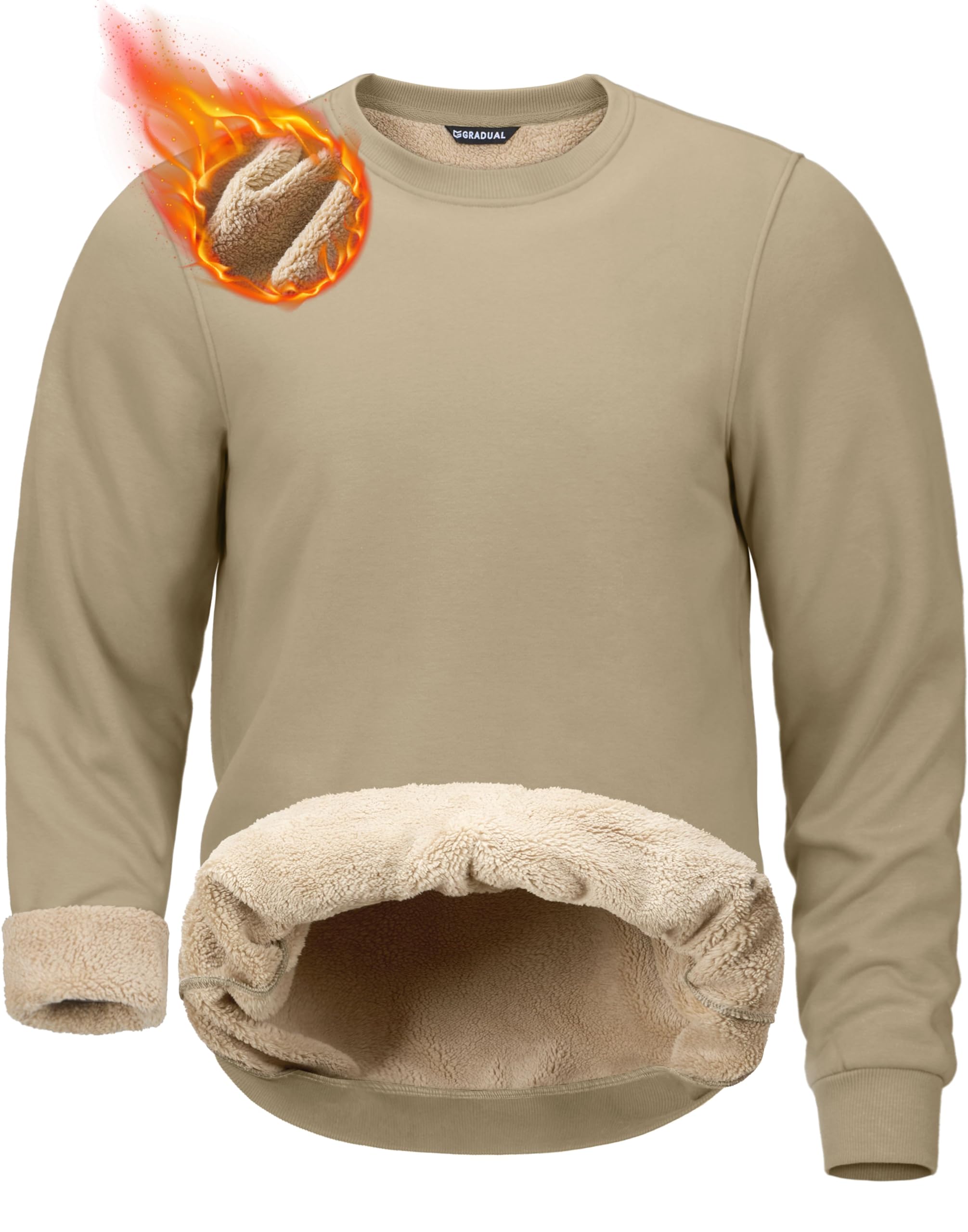 Sherpa Lined Sweatshirts for Men Fleece Pullover