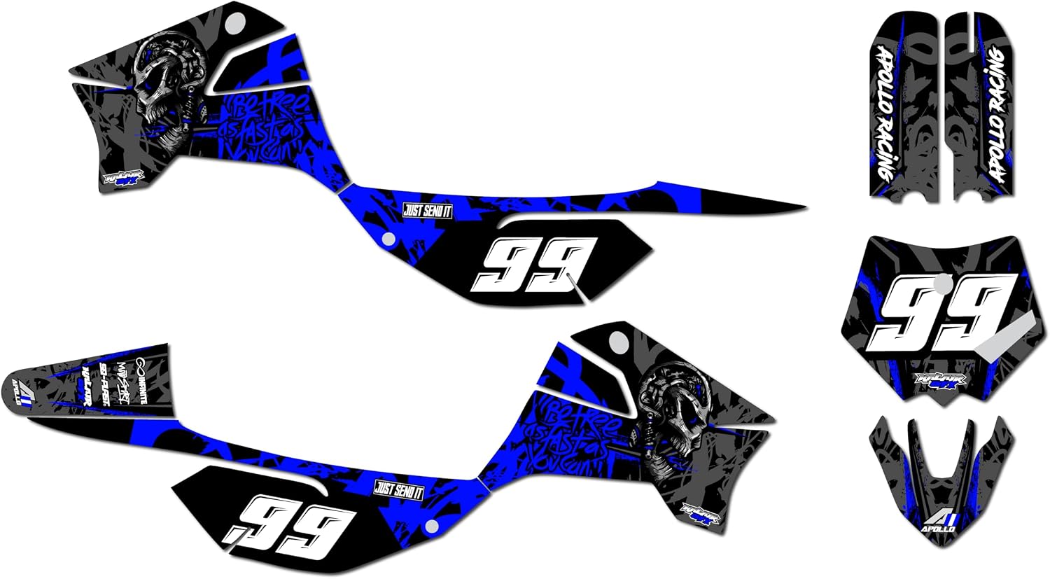 Graphics Kit for Apollo RFZ X4-X6 X14-X19 (All Years) Revolt Series Red 09 Mil-Dirt pit bike motorcycle stickers,dirtbike racing decal automotive motocross accessories no plastics