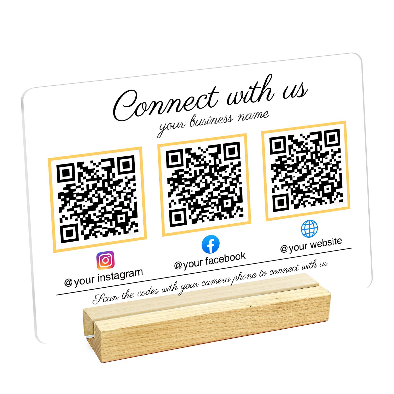 Amazon.com : Custom QR Code Sign, Personalized Scan to Pay Acrylic