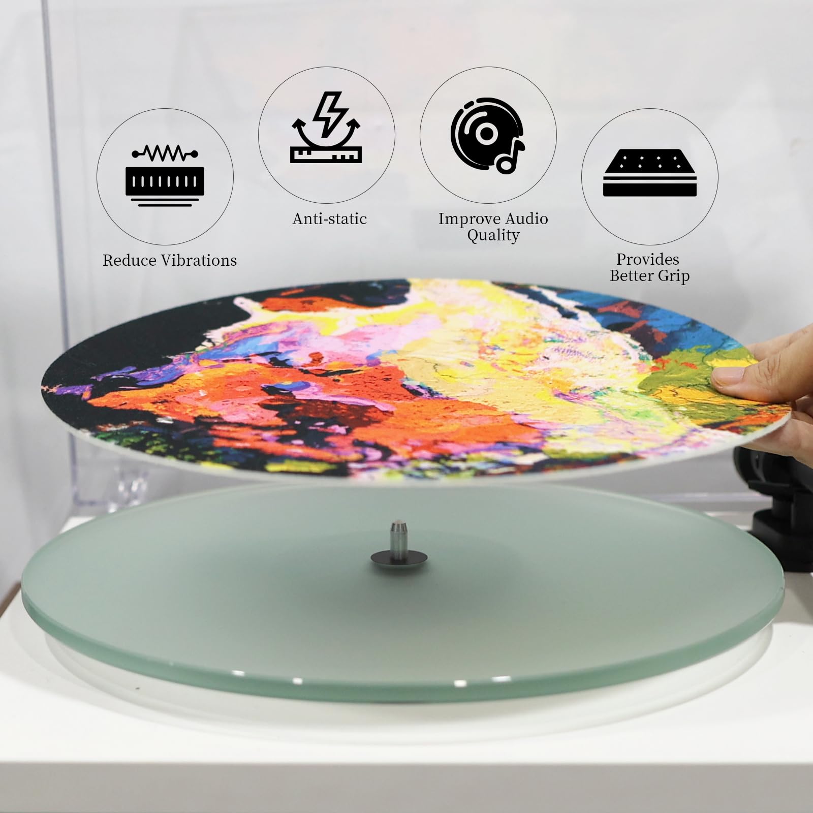 3mm Turntable Mat 12 Inch Slipmat Anti-Static for Viny Record Player High-Fidelity Audiophile Acoustic Sound Support (Mixed Color) - Image 4