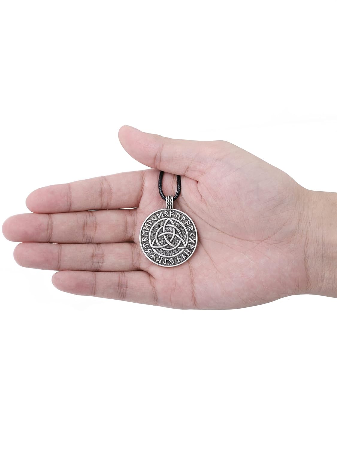 HAQUIL Triquetra Necklace, Celtic Knot Triquetra Pendant, Celtic Jewelry Gift for Men and Women - Image 2