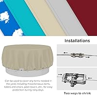 Vista 2 de Fundas para muebles de patio, impermeables, resistentes a los rayos UV, resistentes a los rayos UV, para exteriores, mesa redonda y rectangular