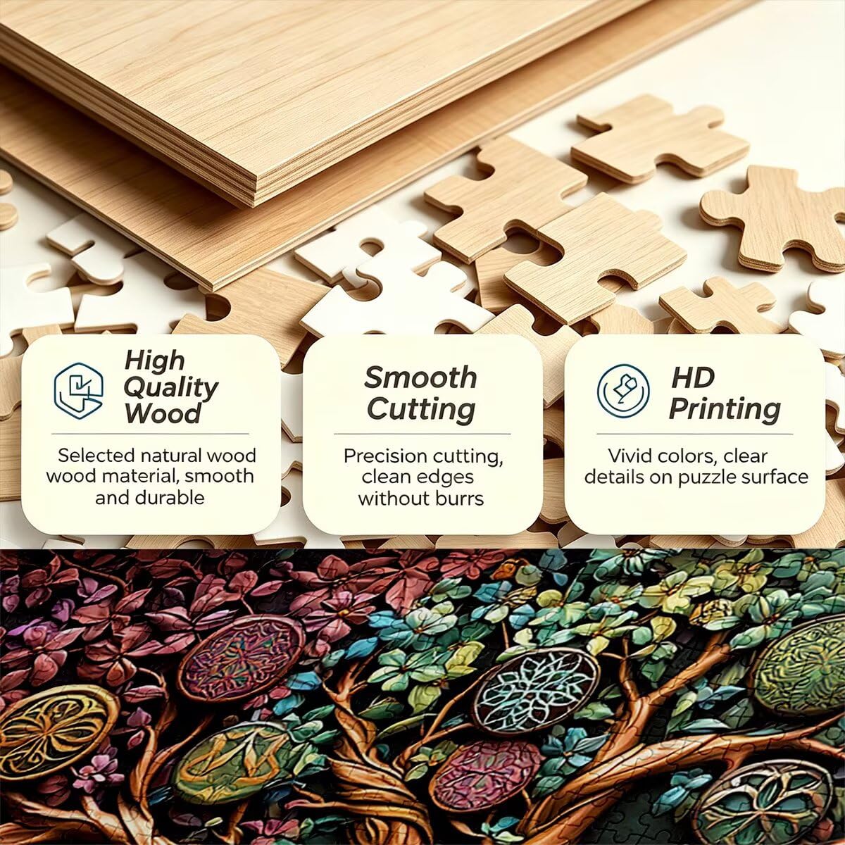 Puzzle 1000 Pezzi, Puzzle Albero, Legno Pezzi, Regalo Donna Uomo -11082