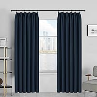 Vista 113 de MAIHER Cortina plisada para oscurecer la habitación, de 108 pulgadas, triple tejido, con aislamiento térmico, ahorro de energía, cortina plisada