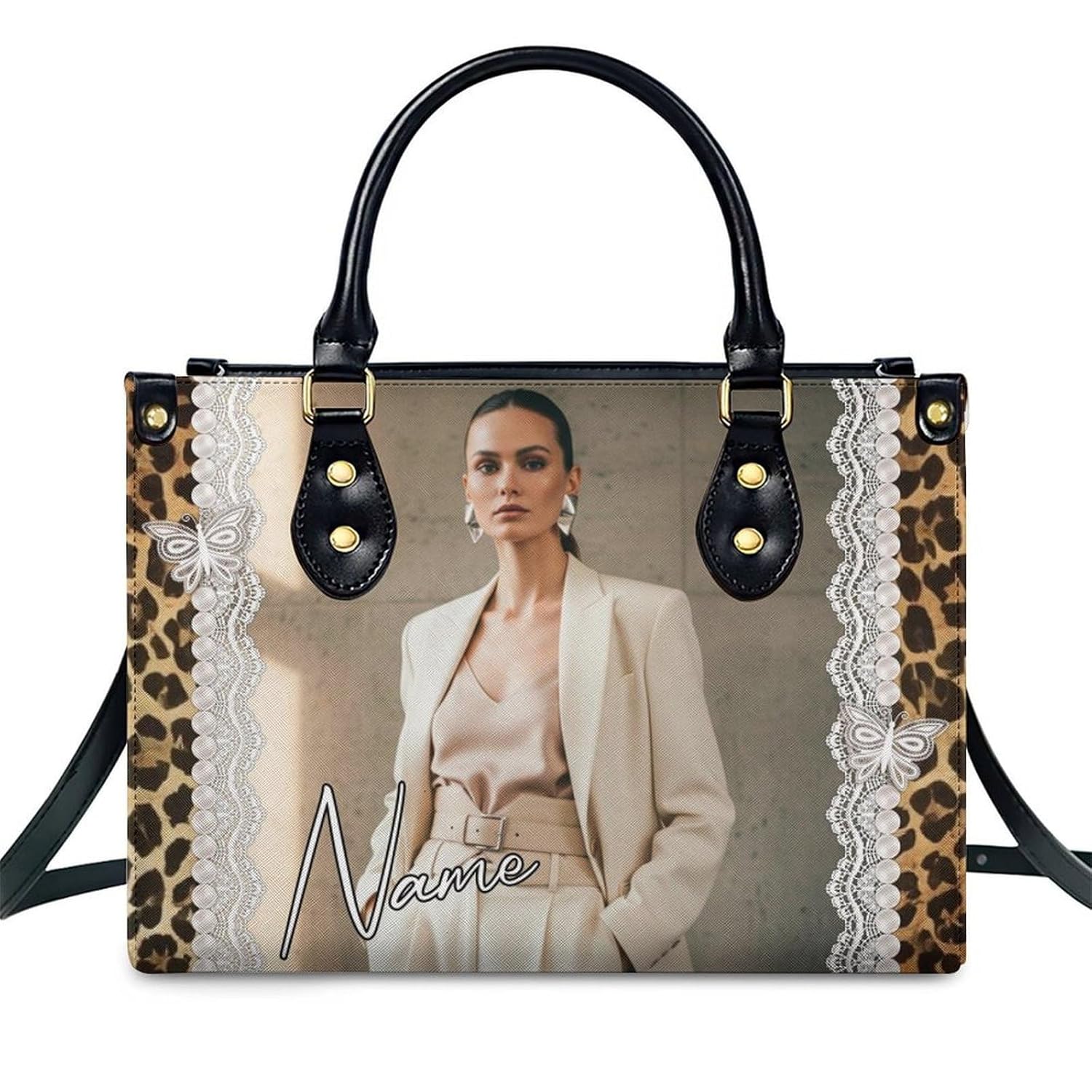 Personalized Handbag with Photo Text for Women Custom Purse Tote Bag Gift for Her