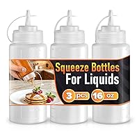 Vista 15 de Juego de 6 botellas invertidas para condimentos de 16 onzas, diseño mejorado con juntas de sellado adicionales, válvula de cierre automático