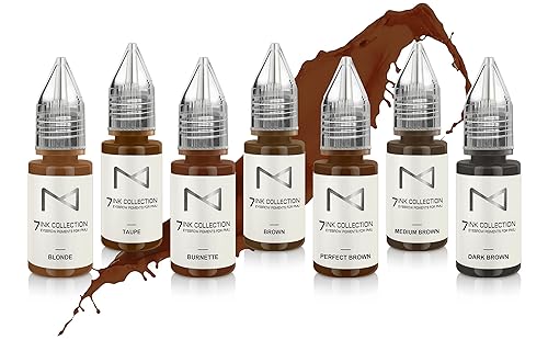 Miniatura 6 de M - Tinta de pigmento líquido de siete colores 7Ink para tatuaje de cejas - Kit de suministros de microblading de maquillaje permanente - Uso en