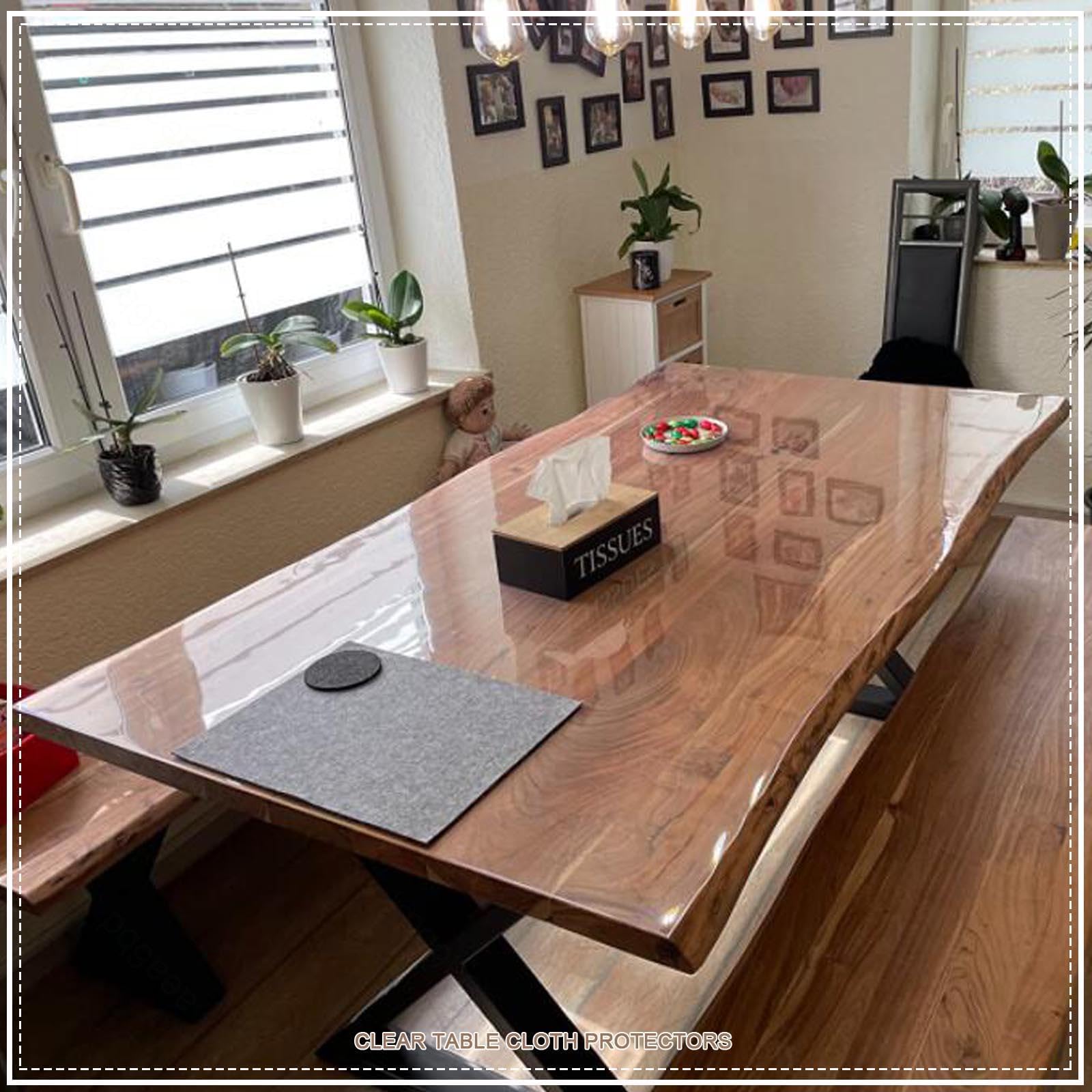 Tovaglia Rotonda Plastificata VOUNOT - Impermeabile, Con Bordo Elastico, Ø 90-120 Cm - Foto 10