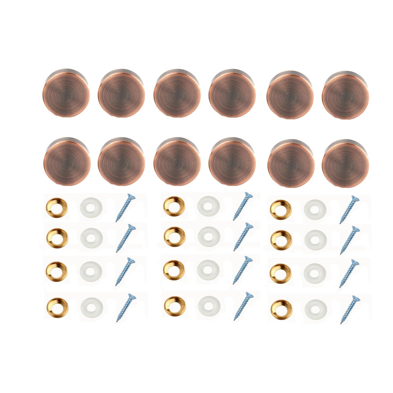 Unifizz Mirror Screws, 14mm Copper Mirror Nails with Decorative Caps