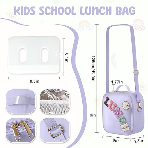 Miniatura 3 de Bolsa de almuerzo reutilizable con aislamiento para niños, adolescentes y adultos con correa ajustable para el hombro, bolsa de almuerzo grande y