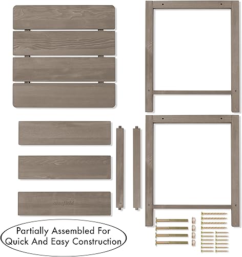 Miniatura 7 de Casafield Adirondack - Juego de 2 mesas auxiliares de madera de cedro para exteriores con estante para patio, terraza, césped y jardín, color gris