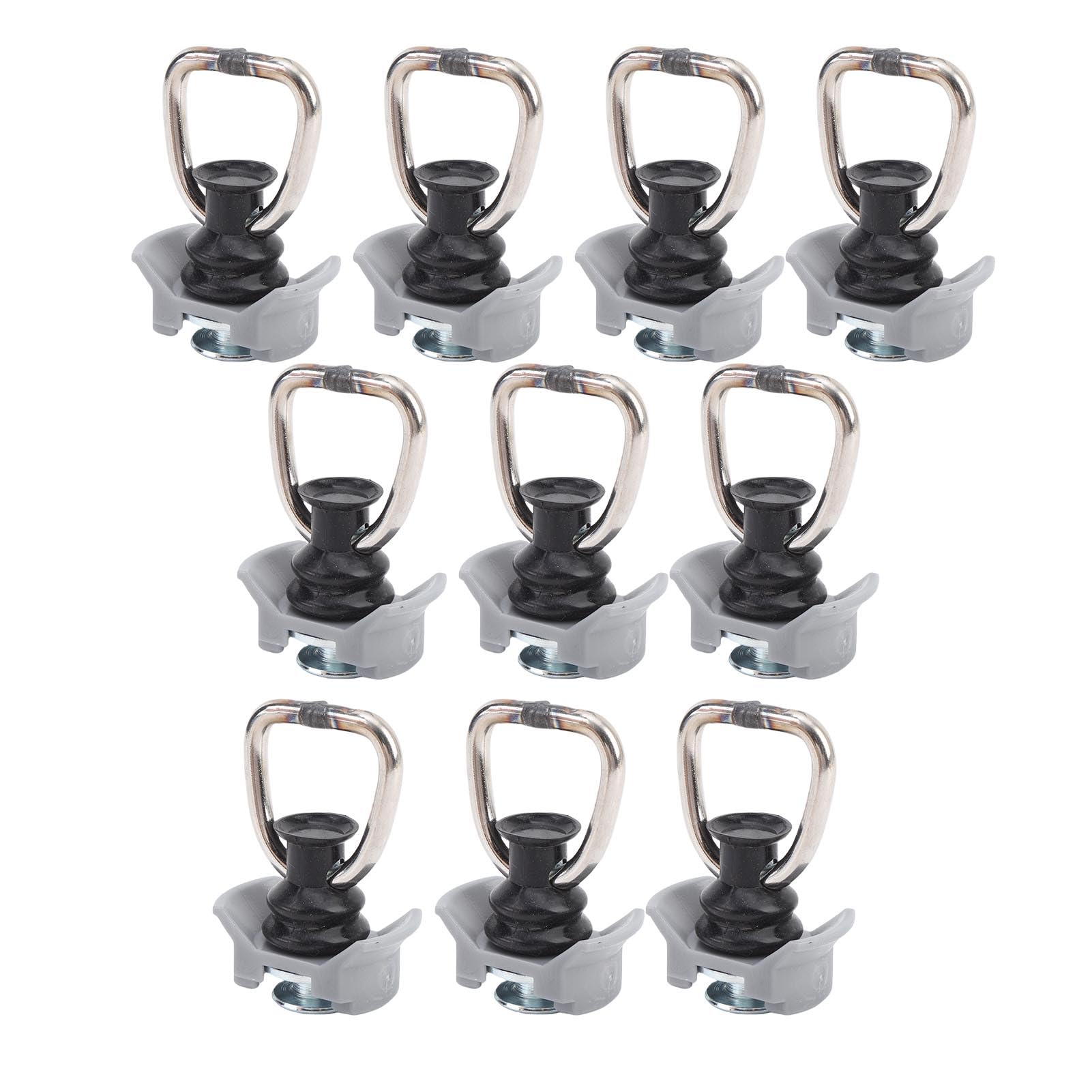 Aramox L-Gleisbindung 10 Stk Hochleistungs-Schiene mit D-Ring für Van und Pickup 1333 lb Tragkraft (Grau)