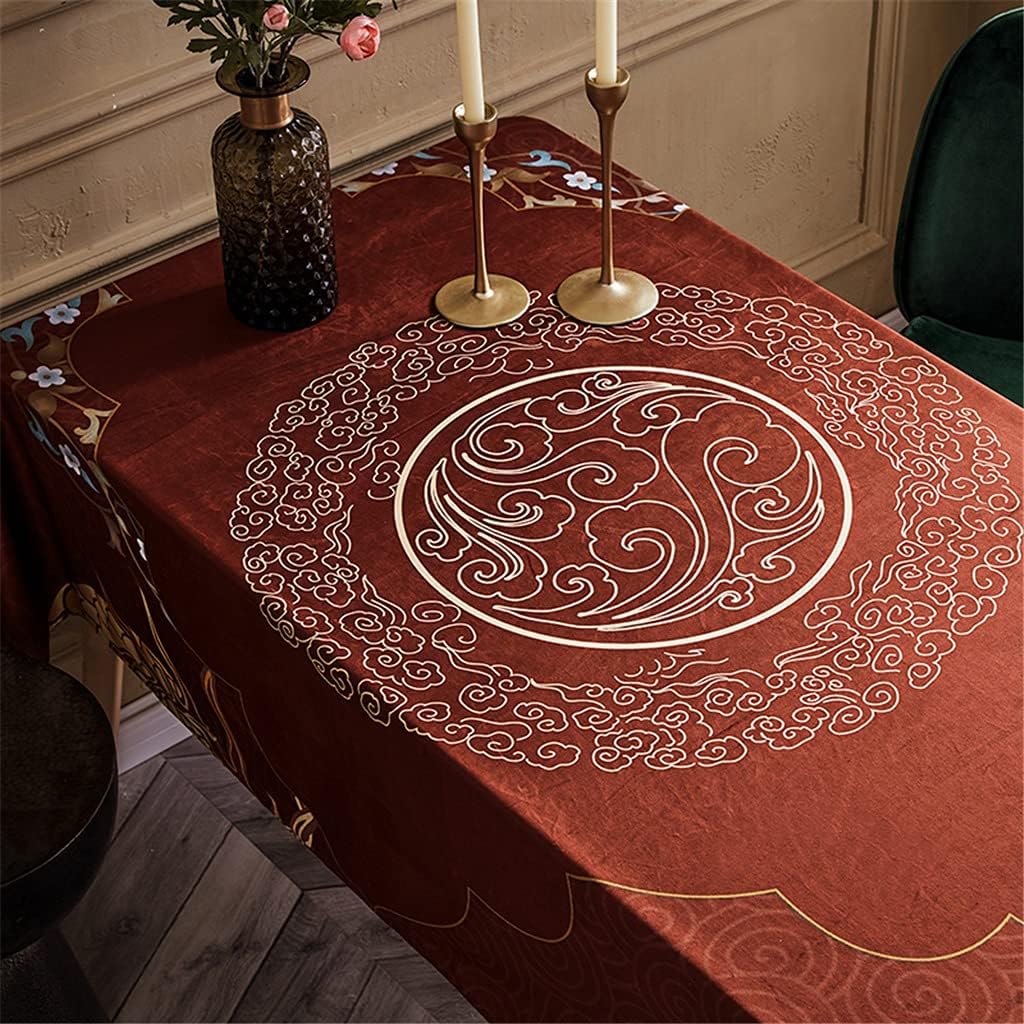 Rectangular Table Cloth for Chinese Classical Table Cloth Festival Holiday Retro Chinese Tea Table Cover Cloth(140 * 240cm)