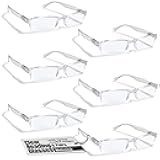 Boost Eyewear 6 Pack Reading Glasses, Clear Half Rim Frames, for Men and Women, with Comfort Spring Loaded Hinges, Clear, 6 Pairs (+2.50)