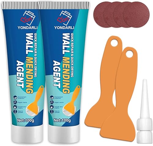 Spackle - Kit de reparación de pared con raspador, kit de reparación de parches de yeso impermeable, relleno de agujeros de pared para reparación de