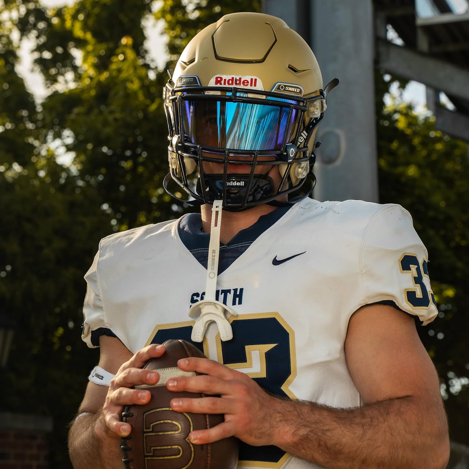 Football Visor, Smoke/Clear Tinted Eye Shield, Visor Clips Included