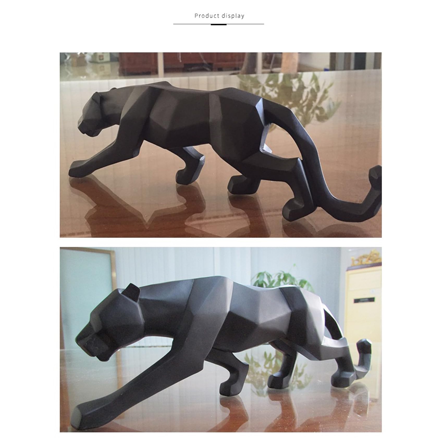 Escultura Leopardo, Estatua geométrica Resina, Estatua Pantera, estatuas abstractas Modernas Decorativas, Estatua Leopardo, Modelo Decorativo para decoración hogar, Figura Animal (L)