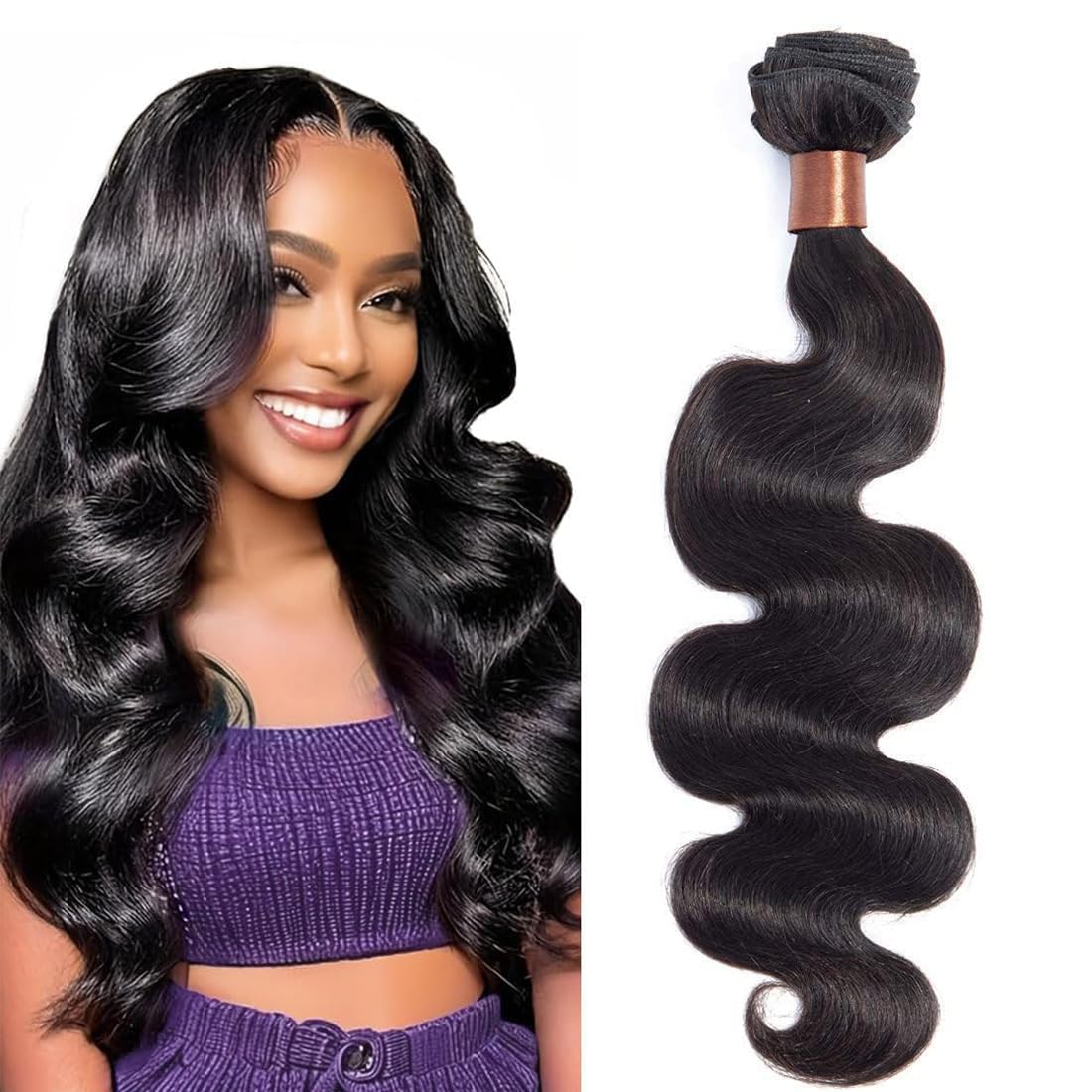Indian Virgin Hair Body Wave Human Hair Bundle 100% Unprocessed Human Virgin Hair One Bundle 22 inch 100g Natural Black Color