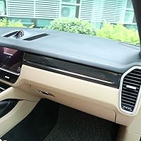 Vista 3 de YIWANG Cubierta de panel de consola central de automóvil de fibra de carbono 100% real, 3 piezas para Porsche Cayenne 2018-2020 conducción a