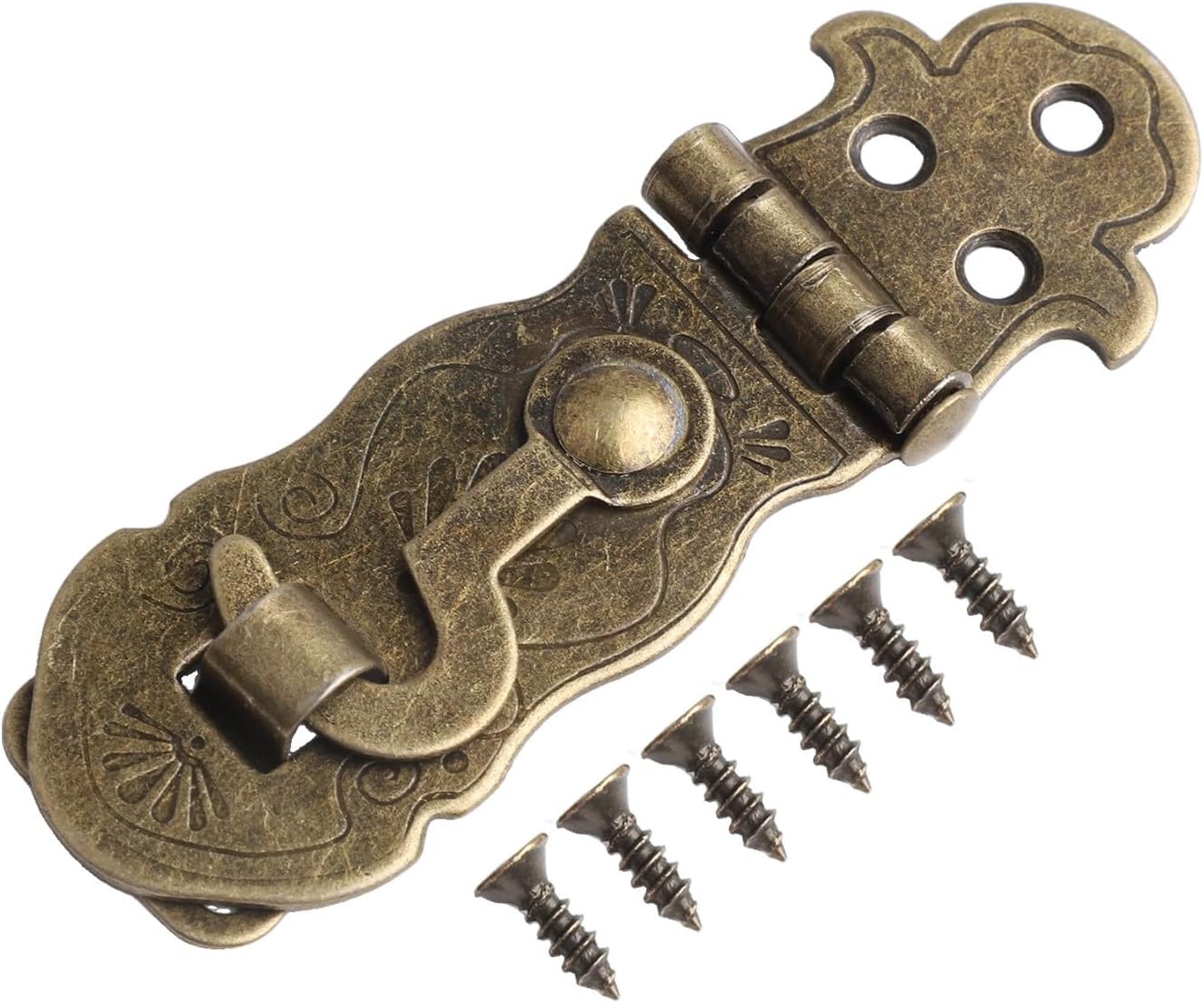 Retro Style Iron Suitcase Lock Chest Box Clasp Hasp Latch for Wooden Furniture Cases Boxes Decoration Bronze Tone