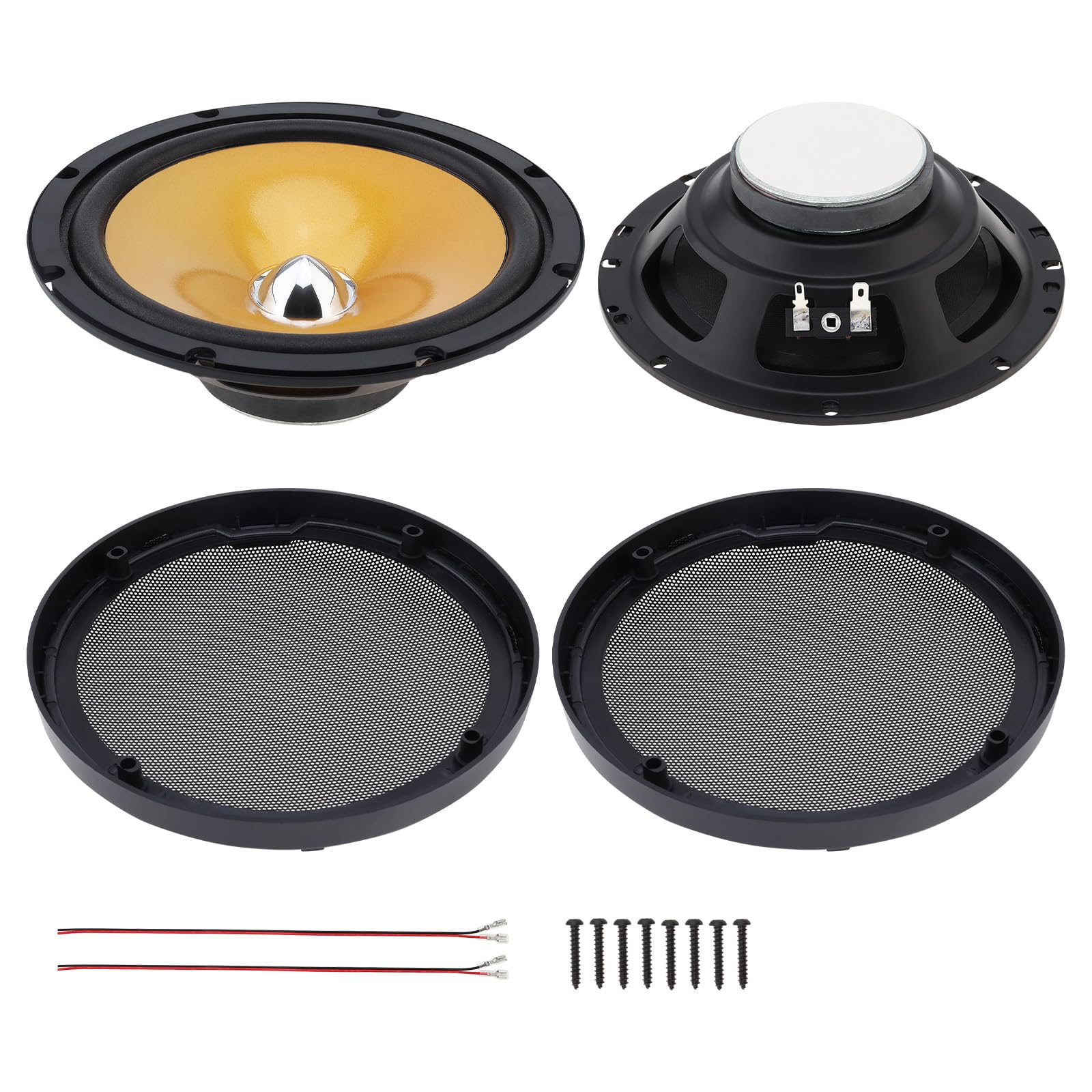 DriSentri2pcs 6.5 Inch Car Speakers, 280W 2-Way Car HiFi Coaxial Speaker with Cover, Non-Destructive Installation Full Range Frequency Speaker