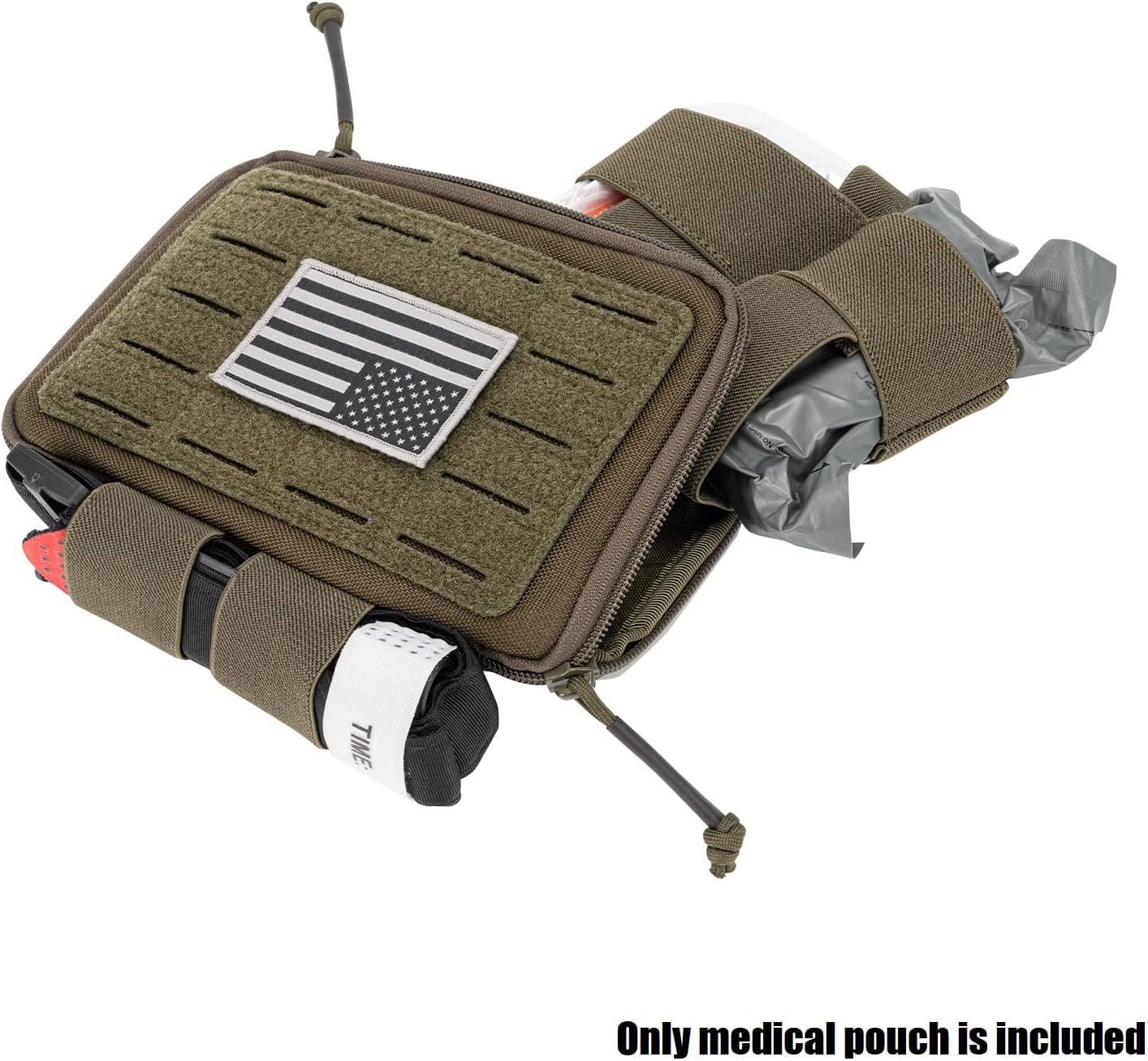 Medical Pouch for Tactical/Duty Belt MOLLE Vest/Pack EMT First Aid Pouch IFAK Utility Pouch Trauma Kit Organizer w/Tourniquet Holder - Image 6
