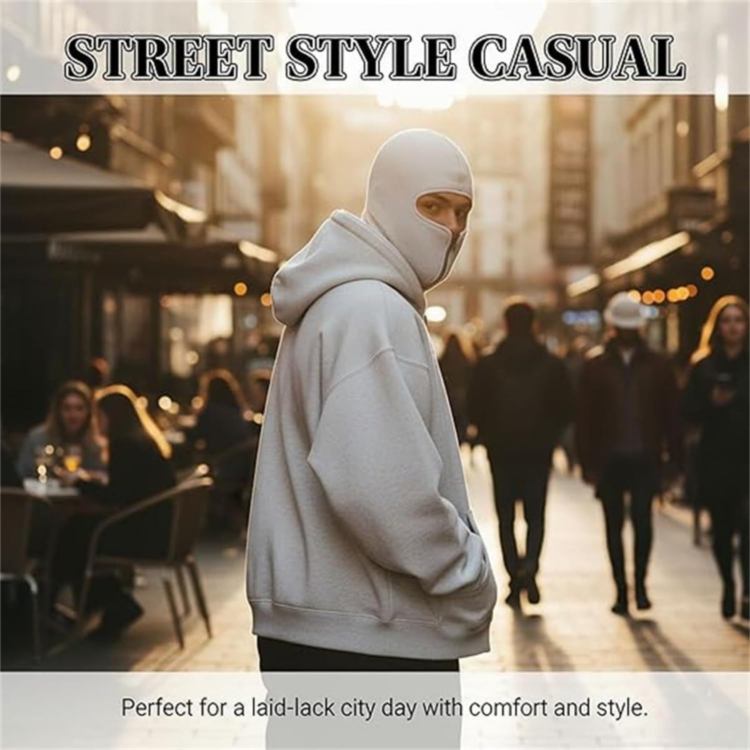 Balaclava Hoodie, Double Hooded Jacket Hoodie With Mask,Winter Hoodies Wind Resistant Athletic Fleece Coat