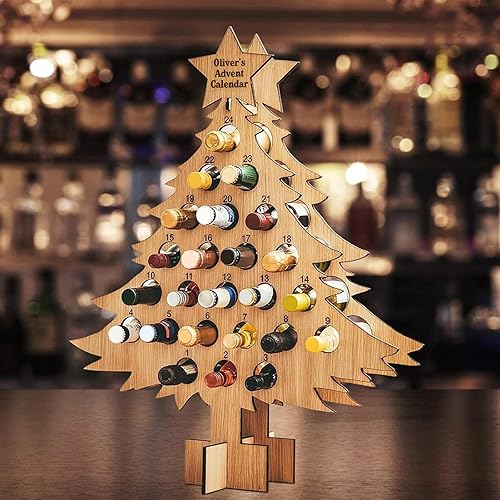 Miniatura 1 de Estante de vino de cuenta regresiva de Navidad, adornos de madera, decoraciones artesanales, regalo de Navidad