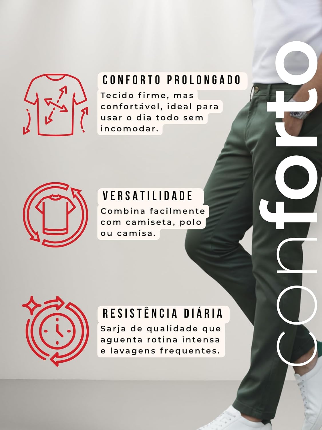 Calça Sarja Masculina Slim Fit Esporte Fino com Elastano Confortável