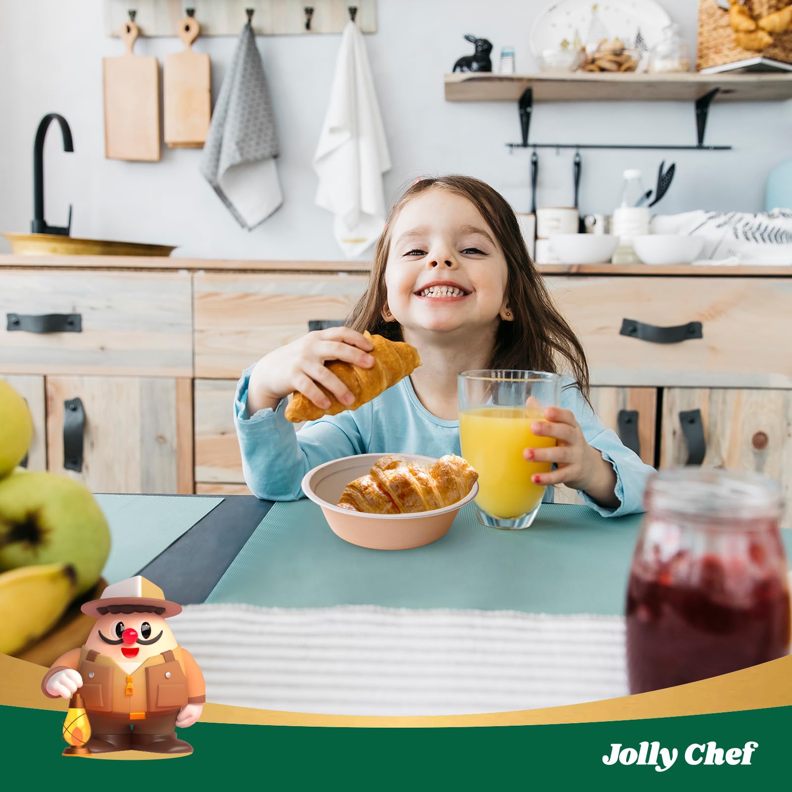 JOLLY CHEF Tazón de papel desechable compostable [16 onzas] recipientes de sopa resistentes [paquete de 150] Bagazo biodegradable, caliente y frío, ecológico, natural, caña de azúcar para microondas