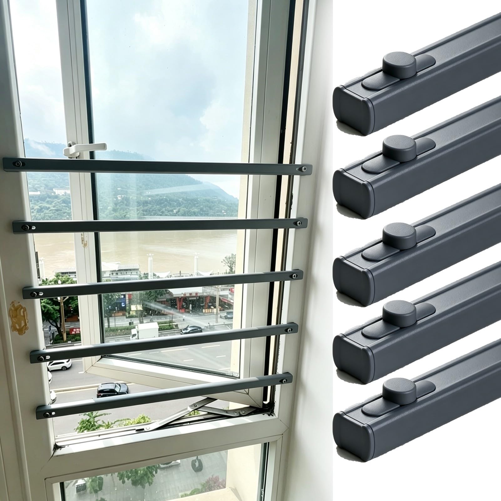 Fenstergitter 5 Stück 50 100 120Cm Einbruchsicherer Fensterriegel