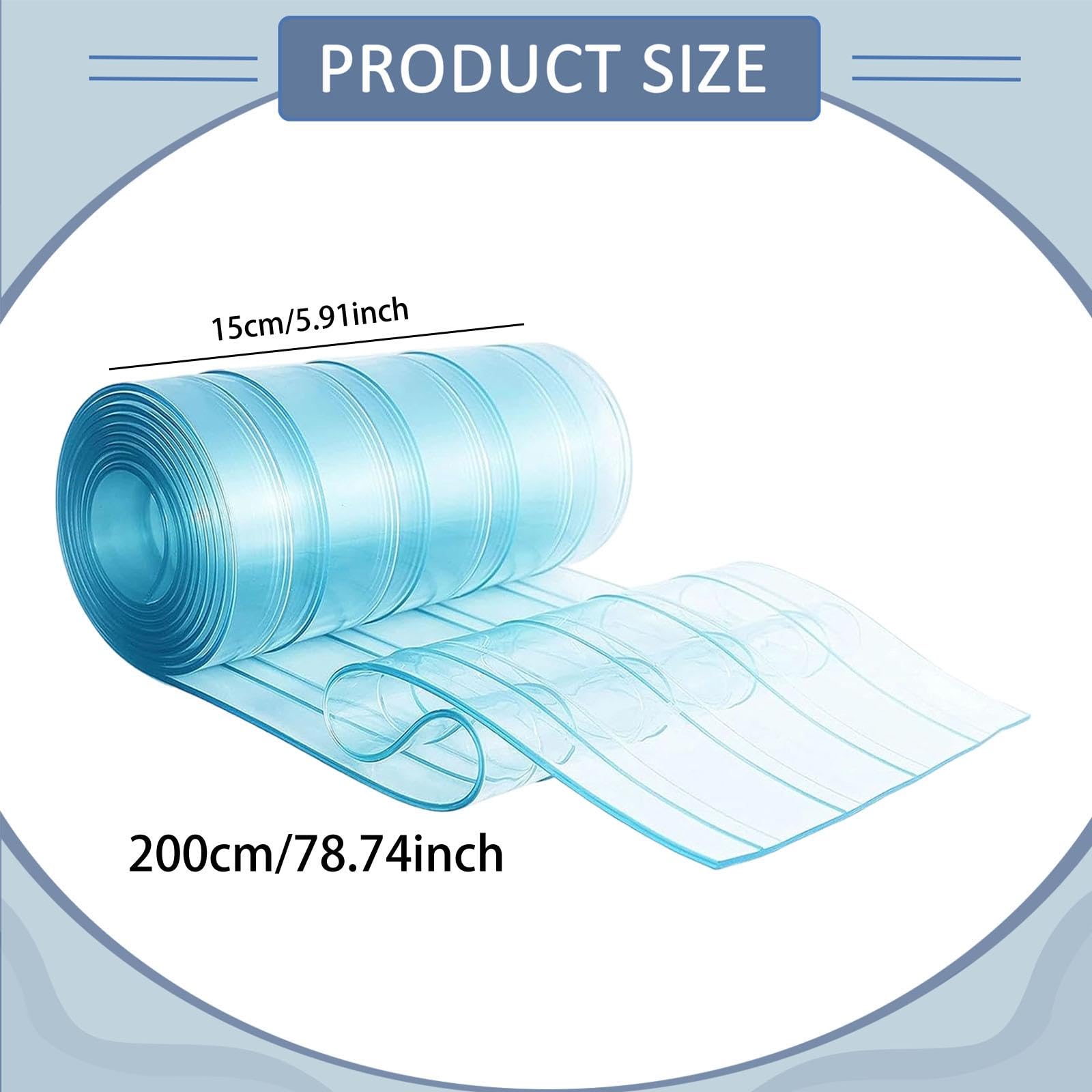 Tenda per Porta in PVC, Porta per Cani, per Animali Domestici, Supporto per Porte Fai da Te per Cani o Gatti, Ricambio Invernale, Lunghezza 2 m, Blu