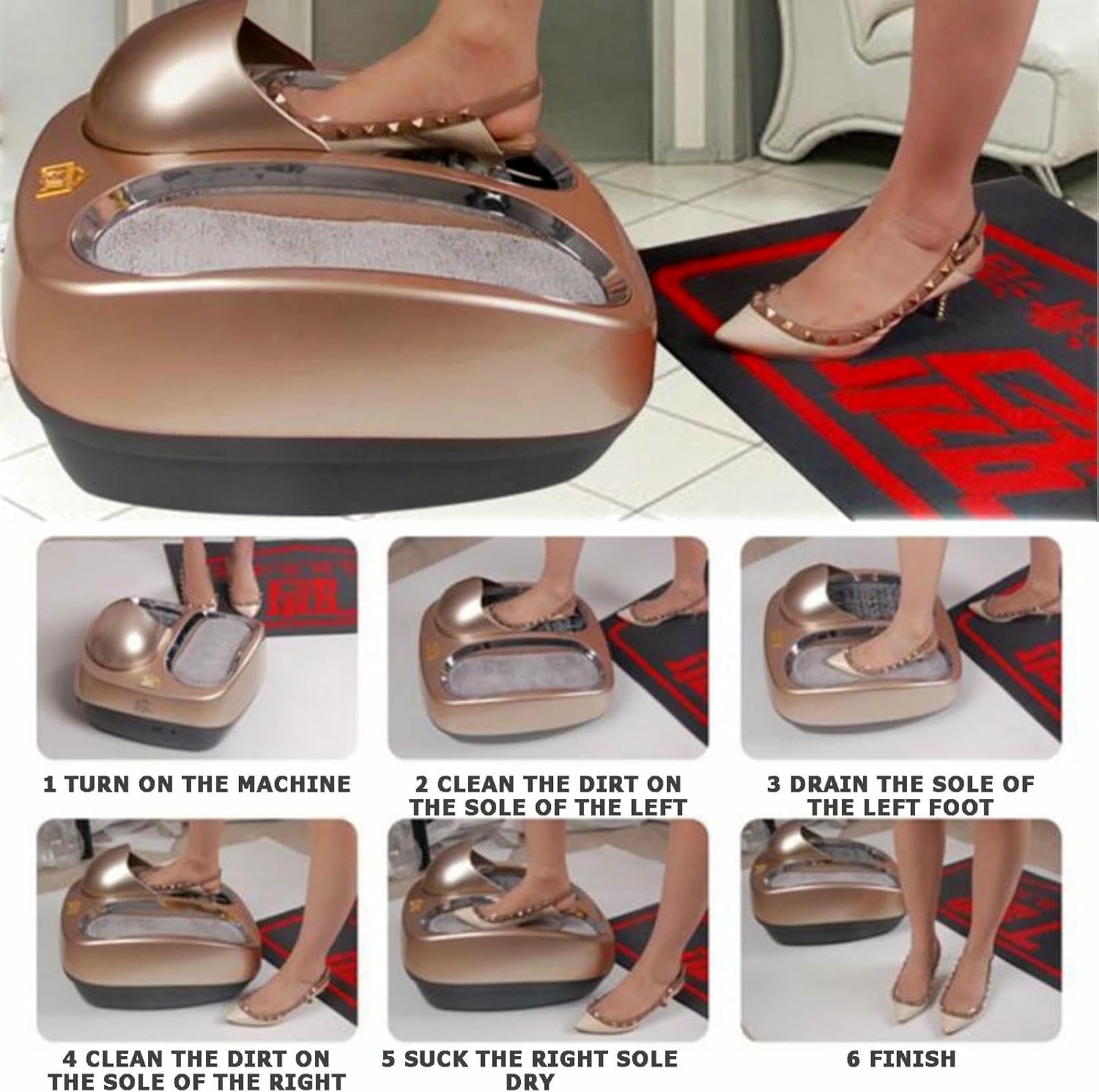 Smart Sole Cleaning Maszyna, Butów Wyczerpanie, W Pełni Automatyczna Maszyna Do Czyszczenia Podeszwy, Bez Pokrywy Butów Wymagane Buty Gospodarstwa Domowego Sprzęt Do Czyszczenia