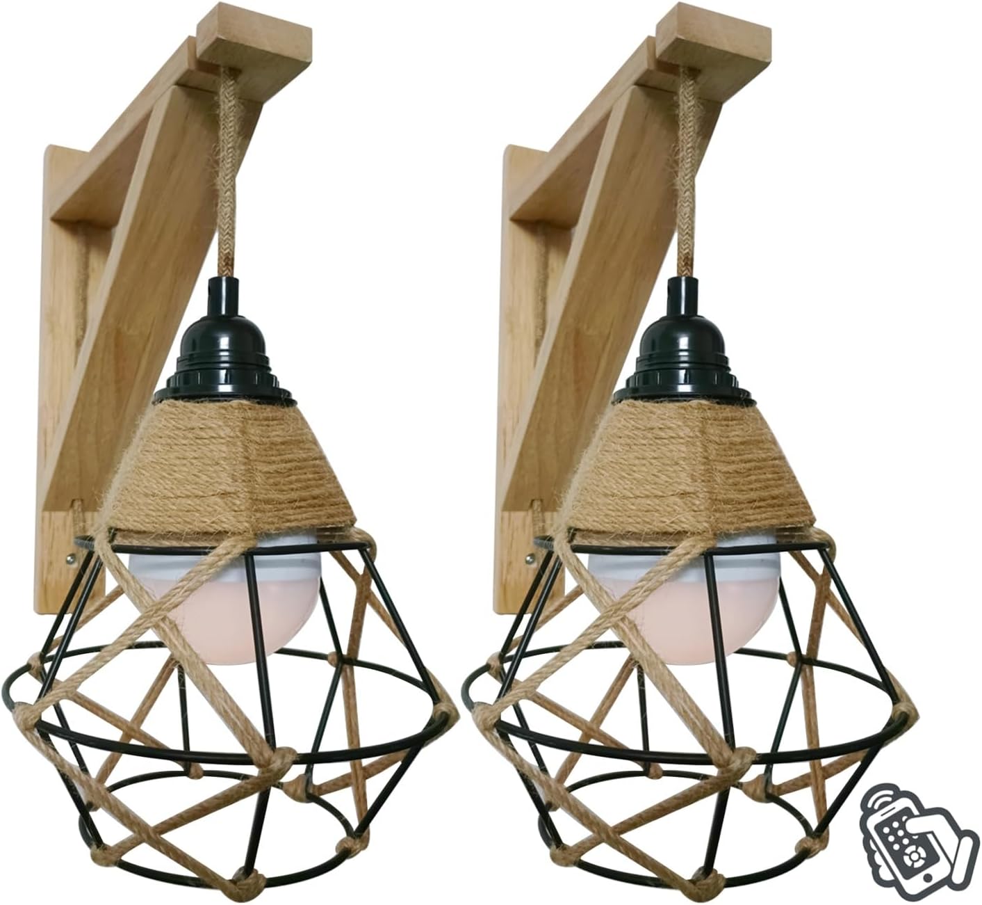 Rechargeable light wireless led wall sconces Battery Operated Decor Set ...