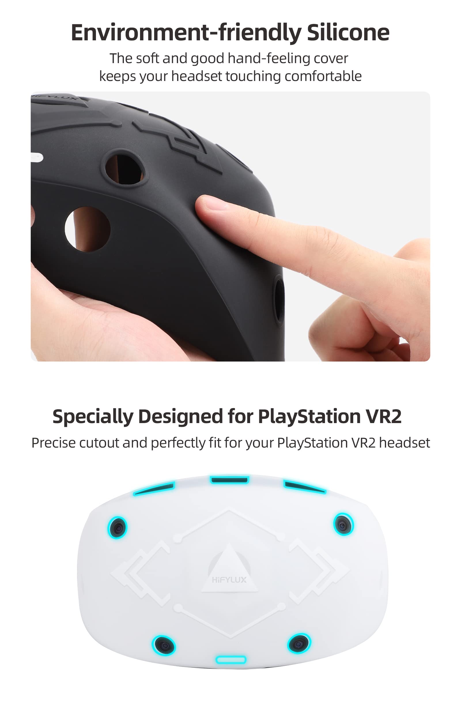 Étui de Protection en Silicone pour PlayStation VR2 Protecteur Couvercle Housse pour Appareils VR Anti-poussière Anti-Rayures Accessoires (Blanc)