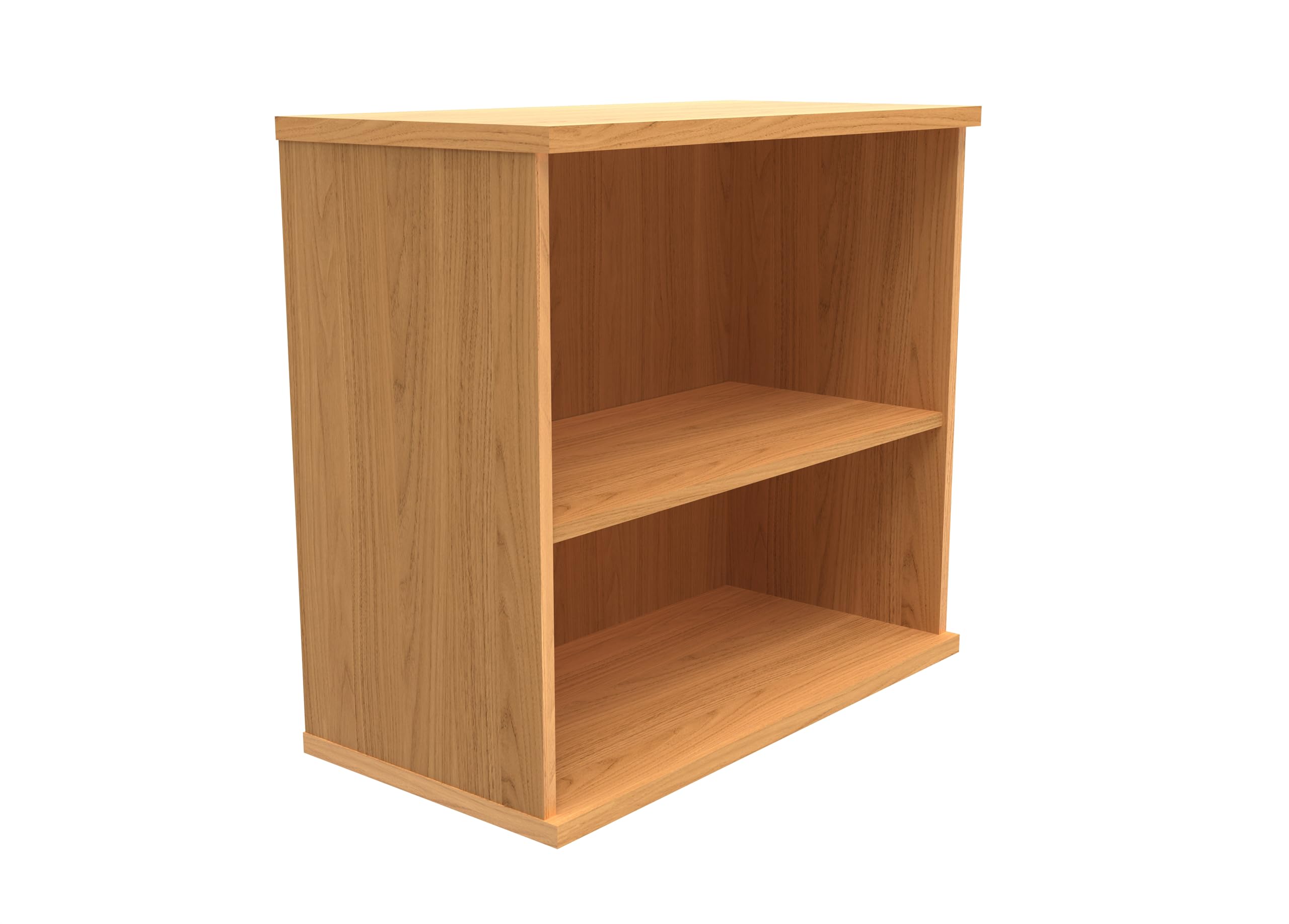 Office Hippo Heavy Duty 2 Tier Bookcase, Book Filing Cabinet, Storage Unit With Adjustable Shelf & Feet, Bookshelf Bookcase Suitable For Home Office & Workplace,Norwegian Beech, 45D x 80W x 73Hcm