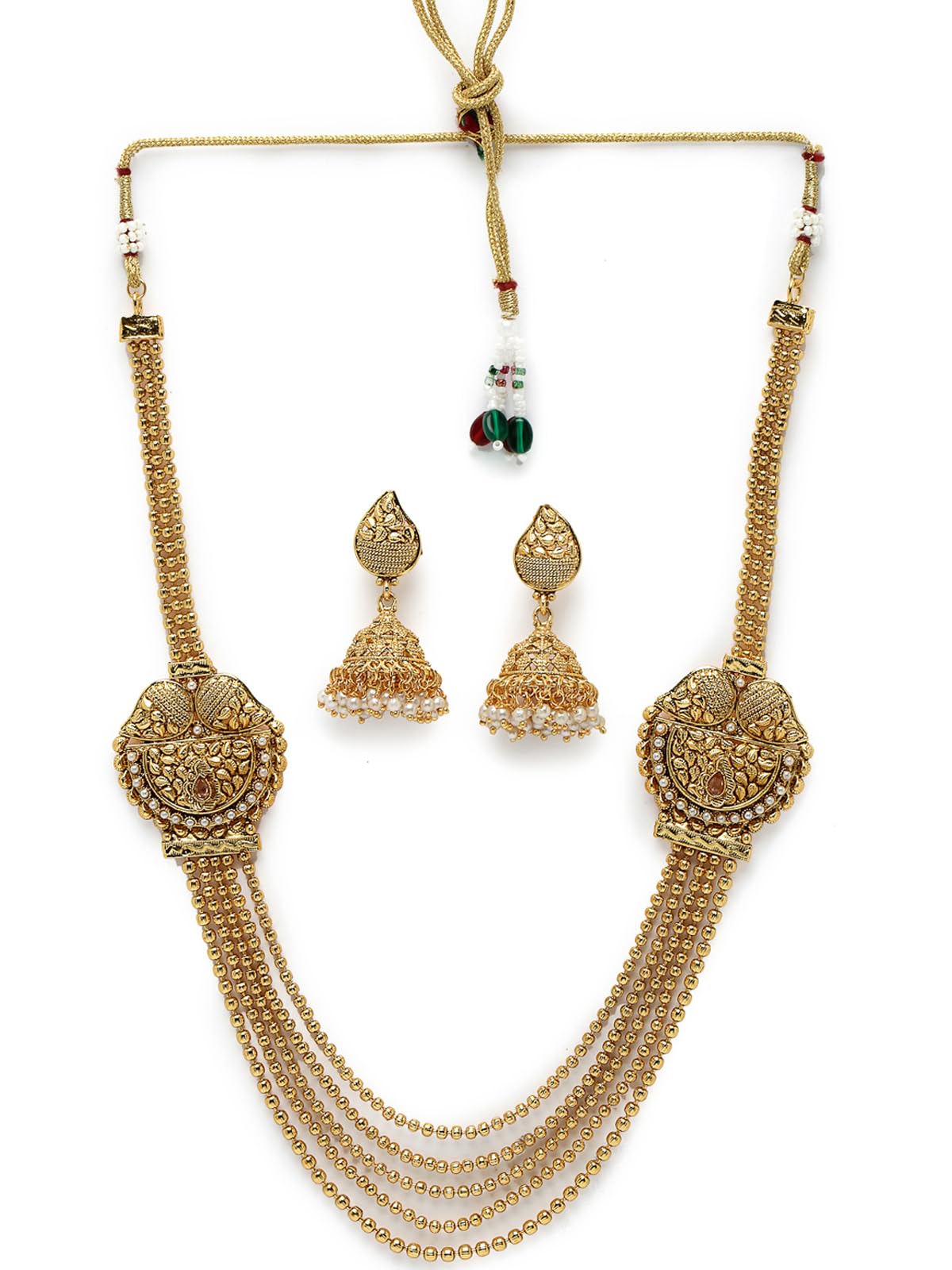Sukkhi Ornamental Gold Plated Golden Rani Haar Long Kundan Studded Multistring Necklace Set With Jhumki Earring | Jewellery Set For Women (NS105734) (B0CBB9DCF4) Amazon Price History, Amazon Price Tracker