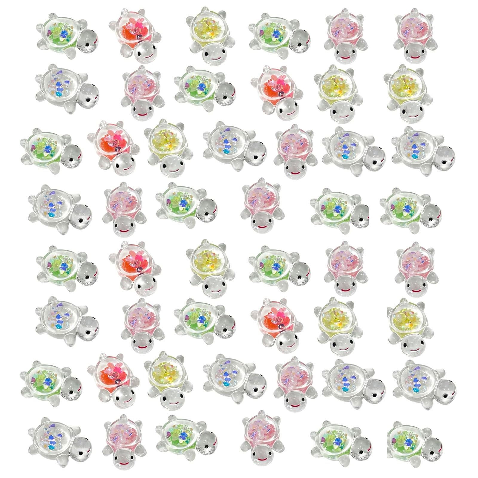 Mini Resin Turtles Figurines Set – 50PCS Luminous Glowing Turtle Ornaments for Crafts – Tiny Sea Animal Decor for Fairy Gardens Aquarium Terrarium – DIY Miniature Landscape Home Decoration