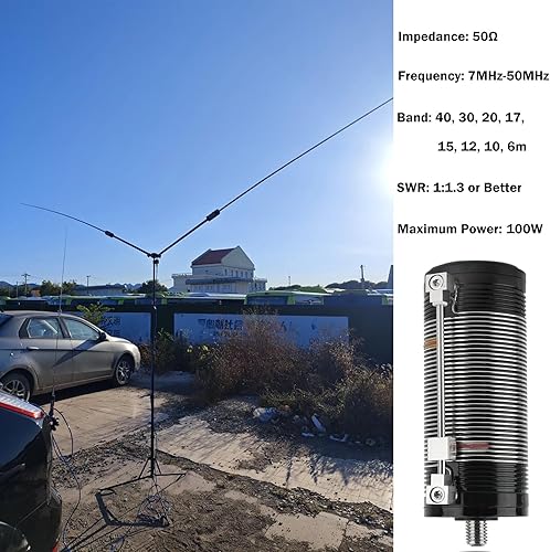 Miniatura 3 de JPC-7 Antenas HF para radioaficionado con regulador deslizante 7MHz-50MHz Antena vertical Hf de banda 100W para exteriorbalcónviaje