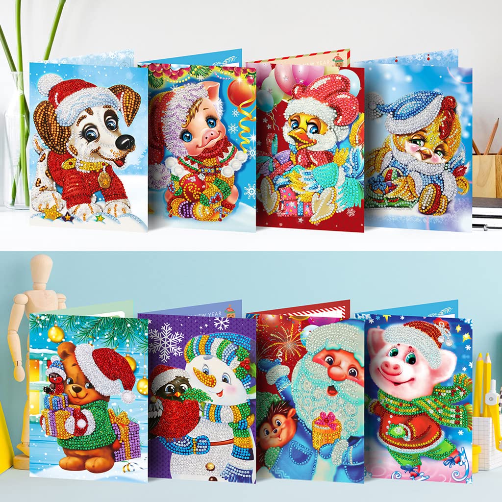 Diamond Painting Christmas Greeting Card Kits,5D Numbers Santa Claus New Year Greeting Card With Envelopes Holiday Greeting Cards Kits fit for Friends,Family,Children (Snowman I) — image 1