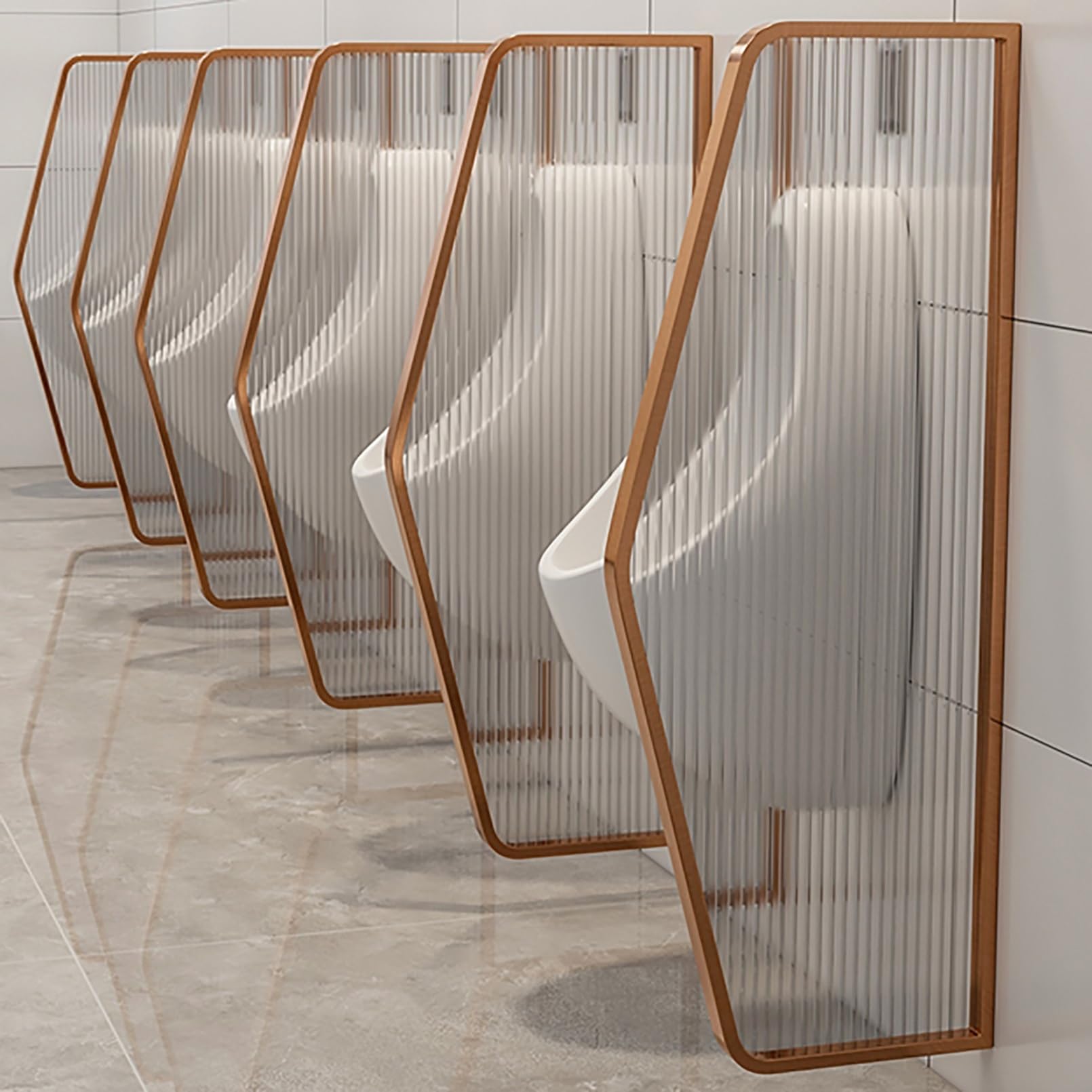 Divisorio per orinatoio a Parete, con Struttura in Acciaio Inox e Pannello in Vetro Traslucido, Ideale per bagni di casa, Ufficio, Ristorante e Hotel - Migliora la Privacy e Dona Stile.
