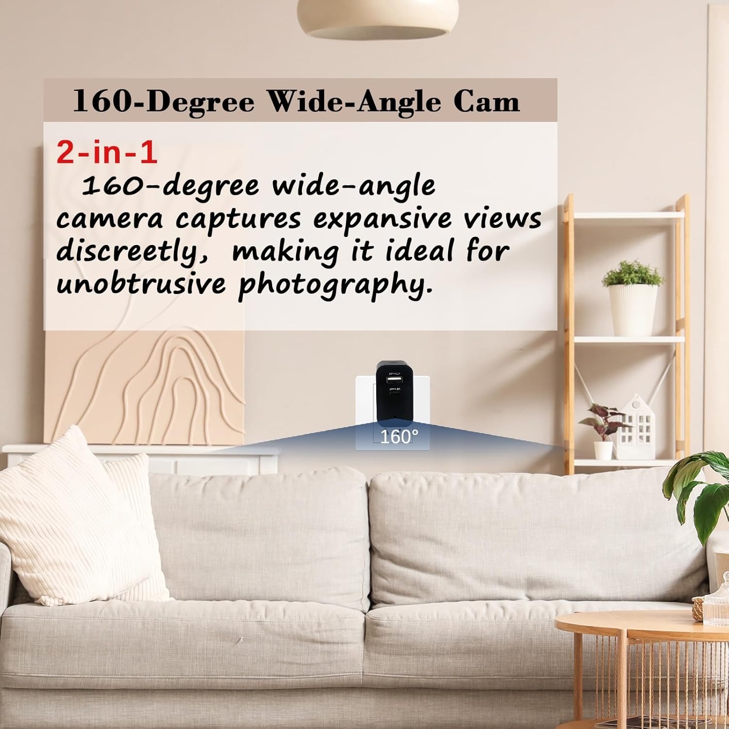 4K Wireless Cameras Mini Small Security Wall Outlet WiFi Camera Indoor Camera for Home Security【Upgraded】 (CAM) Not Supporting 5G