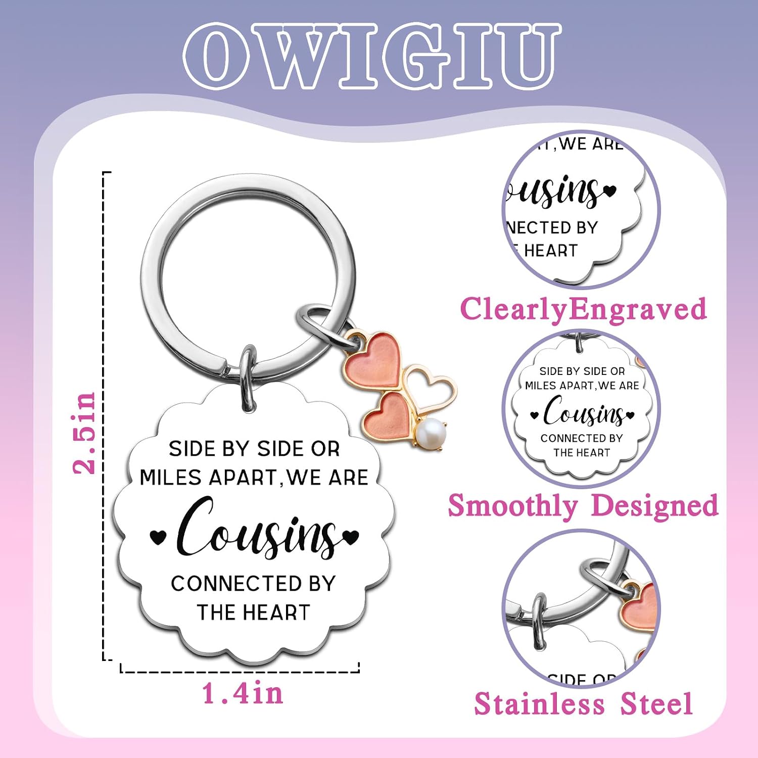 Cousin Keychain Gifts For Women Christmas Birthday Gifts For Cousins Female